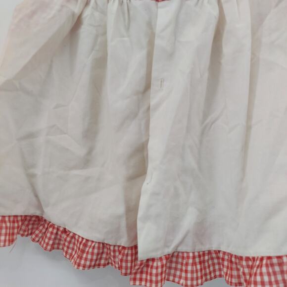 Vtg Girls Red White Gingham Baby Dress Smocked Sleeveless - Picture 13 of 15